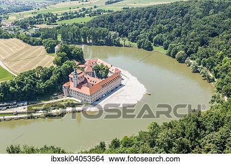 "Aerial view Weltenburg Benedictine Abbey, on the Danube, Kelheim, Bavaria, Germany, Europe" View Large Photo Image Picture - "Aerial view Weltenburg Benedictine Abbey, on the Danube, Kelheim, Bavaria, Germany, Europe". Fotosearch