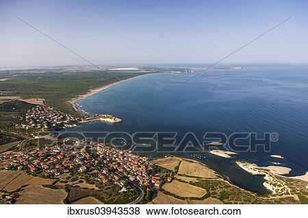"Aerial view, west coast, village of S'Archittu, Sardinia, Italy, Europe" View Large Photo Image Stock Photo - "Aerial view, west coast, village of S'Archittu, Sardinia, Italy, Europe". Fotosearch