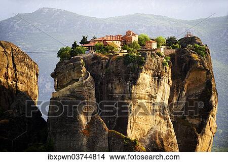 "Agia Triada Monastery, Monasteries of Meteora Mountains, Greece, Europe" View Large Photo Image Picture - "Agia Triada Monastery, Monasteries of Meteora Mountains, Greece, Europe". Fotosearch