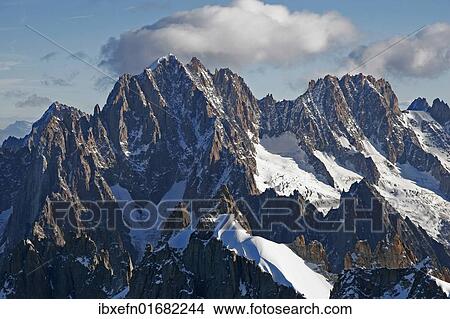 Picture - "Aiguille Verte, Aiguille du Dru, Les Droits, Mont Blanc massif, Haute-Savoie, France, Europe". Fotosearch