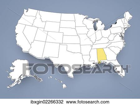 "Alabama, AL, highlighted on a contour map of USA, United States of America, 3D illustration" View Large Photo Image Stock Image - "Alabama, AL, highlighted on a contour map of USA, United States of America, 3D illustration". Fotosearch