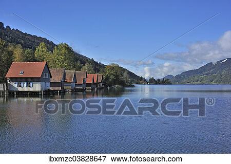 "Alpsee lake with boathouses, Buhl am Alpsee, Upper Allgau, Bavaria, Germany, Europe" View Large Photo Image Stock Photo - "Alpsee lake with boathouses, Buhl am Alpsee, Upper Allgau, Bavaria, Germany, Europe". Fotosearch