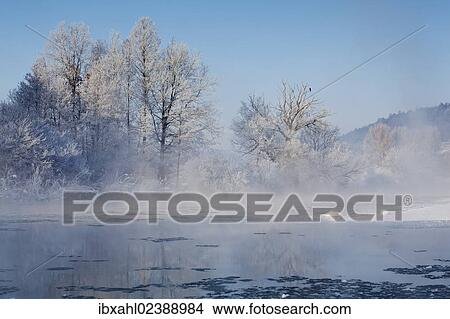 Picture - "Altmuehl river near Kottingwoerth in winter, Altmuehltal valley, Bavaria, Germany, Europe". Fotosearch