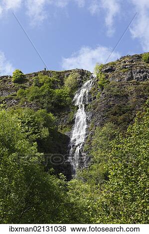 "Altnagowna waterfall, also known as the Grey Mare's Tail, Glenariff valley, Glens of Antrim, County Antrim, Northern Ireland, Ireland, Great Britain, Europe" View Large Photo Image Stock Photo - "Altnagowna waterfall, also known as the Grey Mare's Tail, Glenariff valley, Glens of Antrim, County Antrim, Northern Ireland, Ireland, Great Britain, Europe". Fotosearch