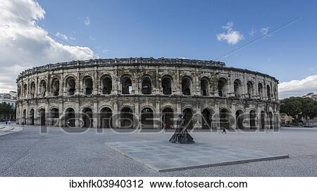 Stock Image - "Amphitheatre, Nimes, Languedoc-Roussillon, France, Europe". Fotosearch