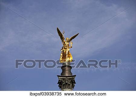 Stock Photography - "Angel of Peace monument, Bogenhausen, Munich, Upper Bavaria, Bavaria, Germany, Europe". Fotosearch