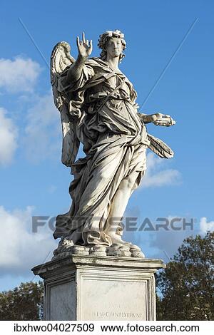 "Angel with nails, by Girolamo Lucenti, angel statues with symbols of the Passion by Bernini, Ponte Sant'Angelo, Rome, Lazio, Italy, Europe" View Large Photo Image Stock Photo - "Angel with nails, by Girolamo Lucenti, angel statues with symbols of the Passion by Bernini, Ponte Sant'Angelo, Rome, Lazio, Italy, Europe". Fotosearch
