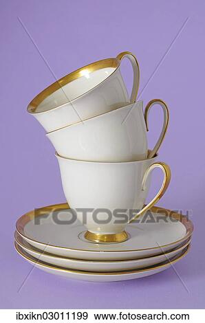 Antique coffee cups with a gold rim View Large Photo Image Stock Photo - Antique coffee cups with a gold rim. Fotosearch