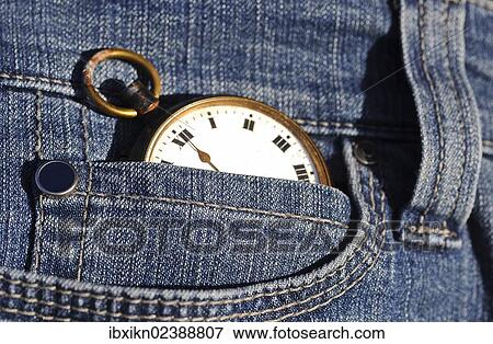 Antique pocket watch in a jeans pocket View Large Photo Image Stock Photo - Antique pocket watch in a jeans pocket. Fotosearch