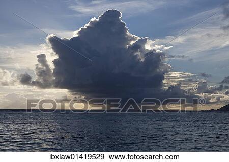 Stock Photo - "Approaching thunderstorm clouds, Seychelles, Africa, Indian Ocean, Africa". Fotosearch