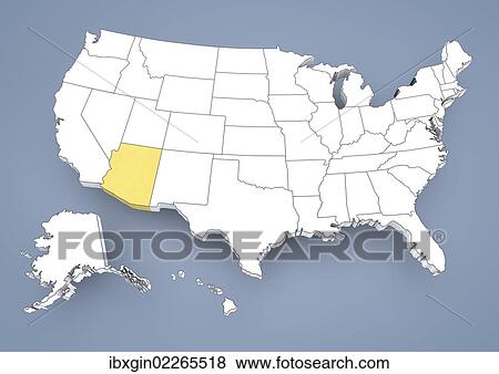 "Arizona, AZ, highlighted on a contour map of USA, United States of America, 3D illustration" View Large Photo Image Stock Photo - "Arizona, AZ, highlighted on a contour map of USA, United States of America, 3D illustration". Fotosearch