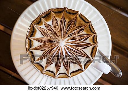"Artistically decorated cappuccino, cup from above" View Large Photo Image Stock Image - "Artistically decorated cappuccino, cup from above". Fotosearch