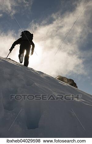 Stock Photo - "Ascent to the Store Austansbottstindane 2. 202m, Sogn og Fjordane, Norway, Europe". Fotosearch