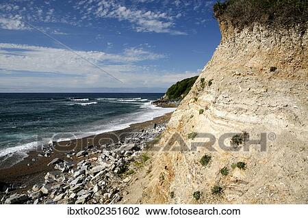 Stock Image - "Atlantic coast near Saint-Jean-de-Luz, Aquitaine, Departement Pyrenees-Atlantiques, France, Europe". Fotosearch