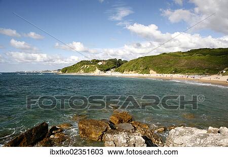 Stock Image - "Atlantic coast near Saint-Jean-de-Luz, Aquitaine, Departement Pyrenees-Atlantiques, France, Europe". Fotosearch