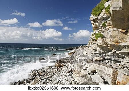 Stock Photo - "Atlantic coast near Saint-Jean-de-Luz, Aquitaine, Departement Pyrenees-Atlantiques, France, Europe". Fotosearch