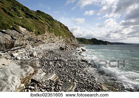 Stock Photography - "Atlantic coast near Saint-Jean-de-Luz, Aquitaine, Departement Pyrenees-Atlantiques, France, Europe". Fotosearch