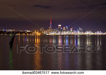 "Auckland Central Business District or Auckland CBD from Okahu Bay, at night, Okahu Bay, Auckland, Auckland Region, New Zealand, Oceania" View Large Photo Image Stock Photo - "Auckland Central Business District or Auckland CBD from Okahu Bay, at night, Okahu Bay, Auckland, Auckland Region, New Zealand, Oceania". Fotosearch