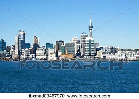 "Auckland Central Business District, Auckland CBD and Sky Tower viewed from Bayswater, Bayswater, Auckland, Auckland Region, New Zealand, Oceania" View Large Photo Image Stock Image - "Auckland Central Business District, Auckland CBD and Sky Tower viewed from Bayswater, Bayswater, Auckland, Auckland Region, New Zealand, Oceania". Fotosearch