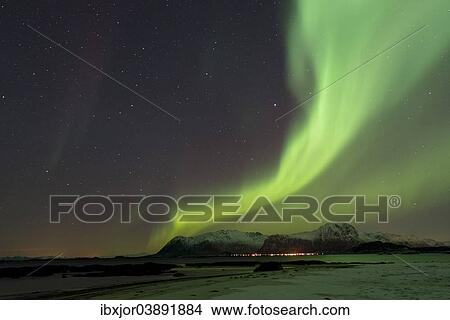 "Aurora borealis, near Eggum, Lofoten, Norway, Europe" View Large Photo Image Picture - "Aurora borealis, near Eggum, Lofoten, Norway, Europe". Fotosearch