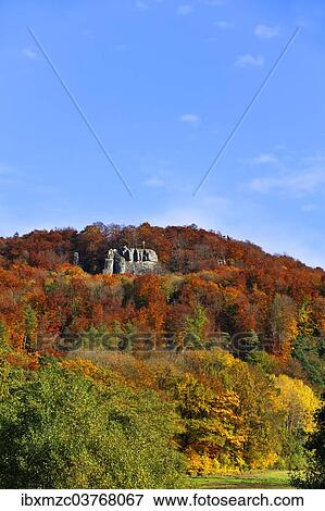 "Autumn coloured trees on Mt Glatzenstein, Franconian Jura, Schnaittach, Middle Franconia, Bavaria, Germany, Europe" View Large Photo Image Stock Photo - "Autumn coloured trees on Mt Glatzenstein, Franconian Jura, Schnaittach, Middle Franconia, Bavaria, Germany, Europe". Fotosearch