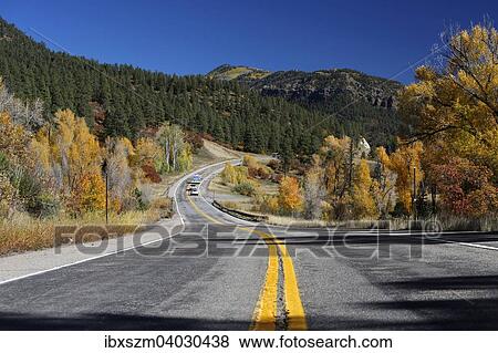 "Autumn landscape and Highway 160, San Juan National Forest, Colorado, United States, North America" View Large Photo Image Stock Photo - "Autumn landscape and Highway 160, San Juan National Forest, Colorado, United States, North America". Fotosearch