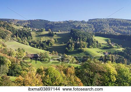 Picture - "Autumn landscape near Sankt Ulrich, Schauinsland, Black Forest, Baden-Wurttemberg, Germany, Europe". Fotosearch