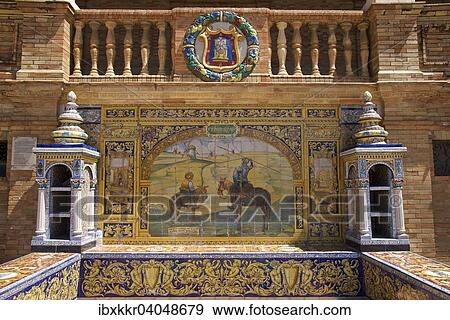 "Azulejos in the Plaza de Espana, Seville, Andalucia, Spain, Europe" View Large Photo Image Stock Photo - "Azulejos in the Plaza de Espana, Seville, Andalucia, Spain, Europe". Fotosearch