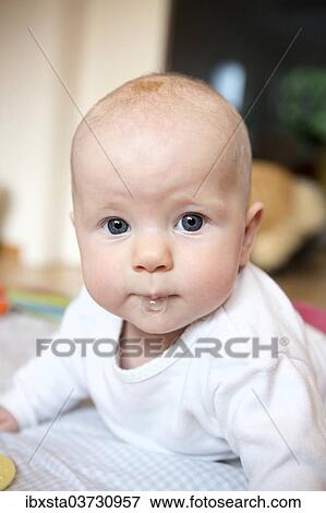 Stock Photo - "Baby, 4-5 months old, Germany, Europe". Fotosearch