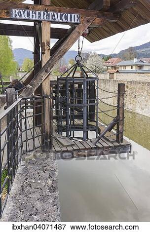 "Backertauche pillory at the town moat, Friesach, Carinthia, Austria, Europe" View Large Photo Image Stock Photo - "Backertauche pillory at the town moat, Friesach, Carinthia, Austria, Europe". Fotosearch
