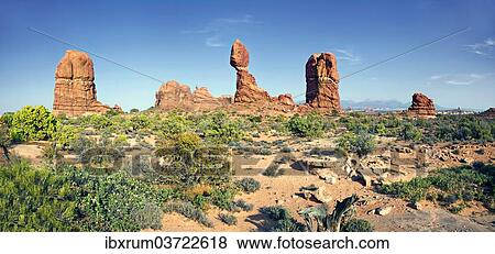 "Balanced Rock rock formation, Arches-Nationalpark, near Moab, Utah, United States, North America" View Large Photo Image Stock Photo - "Balanced Rock rock formation, Arches-Nationalpark, near Moab, Utah, United States, North America". Fotosearch