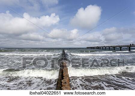 "Baltic coast with breakwater and jetty, Kuhlungsborn, Mecklenburg, Germany, Europe" View Large Photo Image Stock Image - "Baltic coast with breakwater and jetty, Kuhlungsborn, Mecklenburg, Germany, Europe". Fotosearch