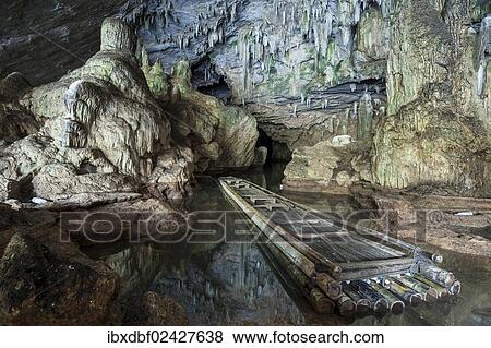 "Bamboo raft for transporting people, cave formation, stalactites, stalagmites, Tham Lot Cave, Soppong or Pang Mapha, Mae Hong Son province, Northern Thailand, Thailand, Asia" View Large Photo Image Stock Photo - "Bamboo raft for transporting people, cave formation, stalactites, stalagmites, Tham Lot Cave, Soppong or Pang Mapha, Mae Hong Son province, Northern Thailand, Thailand, Asia". Fotosearch