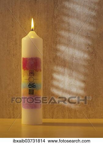 Picture - Baptismal candle. Fotosearch