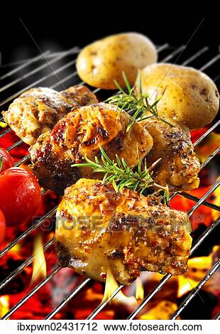 Barbecue chicken on grill View Large Photo Image Stock Image - Barbecue chicken on grill. Fotosearch
