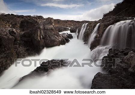 "Barnafoss waterfall, Husafell, Iceland, Europe" View Large Photo Image Stock Photo - "Barnafoss waterfall, Husafell, Iceland, Europe". Fotosearch