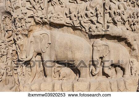 "Bas-relief Descent of the Ganges, Mahabalipuram, Mamallapuram, Tamil Nadu, Kanchipuram, India, Asia" View Large Photo Image Stock Image - "Bas-relief Descent of the Ganges, Mahabalipuram, Mamallapuram, Tamil Nadu, Kanchipuram, India, Asia". Fotosearch