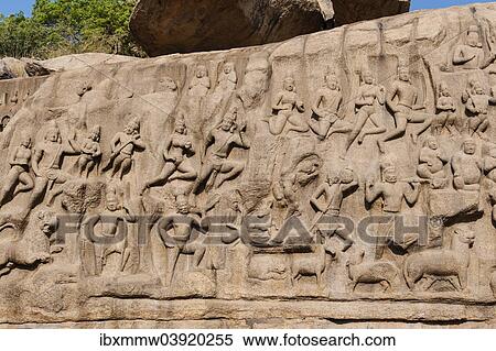 "Bas-relief Descent of the Ganges, Mahabalipuram, Mamallapuram, Tamil Nadu, Kanchipuram, India, Asia" View Large Photo Image Stock Photography - "Bas-relief Descent of the Ganges, Mahabalipuram, Mamallapuram, Tamil Nadu, Kanchipuram, India, Asia". Fotosearch