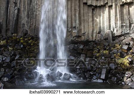 "Basalt columns, Svartifoss waterfall, Skaftafell National Park, Iceland, Europe" View Large Photo Image Stock Image - "Basalt columns, Svartifoss waterfall, Skaftafell National Park, Iceland, Europe". Fotosearch