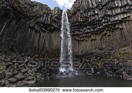"Basalt columns, Svartifoss waterfall, Skaftafell National Park, Iceland, Europe" View Large Photo Image Stock Photography - "Basalt columns, Svartifoss waterfall, Skaftafell National Park, Iceland, Europe". Fotosearch