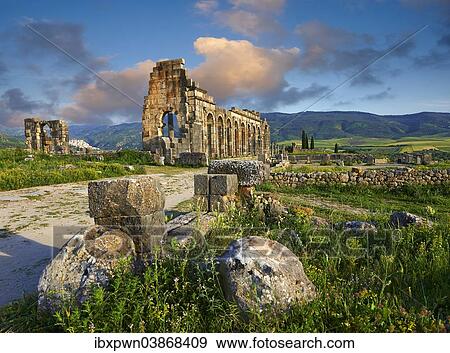 "Basilica, 3rd century, archaeological site, Volubilis, UNESCO World Heritage Site, near Meknes, Morocco, Africa" View Large Photo Image Stock Photo - "Basilica, 3rd century, archaeological site, Volubilis, UNESCO World Heritage Site, near Meknes, Morocco, Africa". Fotosearch