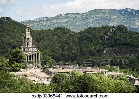 Stock Image - "Basilica of Notre-Dame de la Consolation, Pierrelongue, Drome, Rhone-Alpes, Provence, France, Europe". Fotosearch