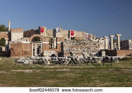 "Basilica of St. John and the Fortress of Selcuk, Ephesus, Turkey, Asia" View Large Photo Image Stock Photo - "Basilica of St. John and the Fortress of Selcuk, Ephesus, Turkey, Asia". Fotosearch