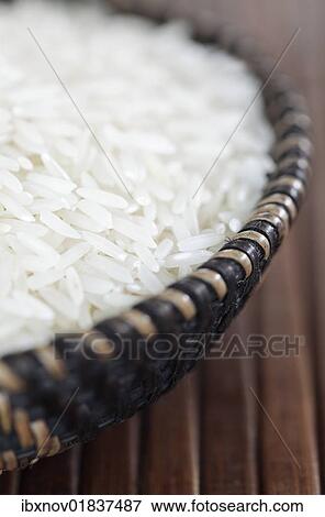Basmati rice in braided basket View Large Photo Image Stock Photo - Basmati rice in braided basket. Fotosearch