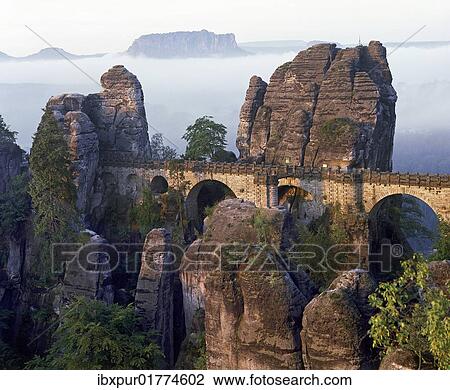 "Basteibruecke bridge, Saxon Switzerland, Saxony, Germany, Europe" View Large Photo Image Stock Image - "Basteibruecke bridge, Saxon Switzerland, Saxony, Germany, Europe". Fotosearch