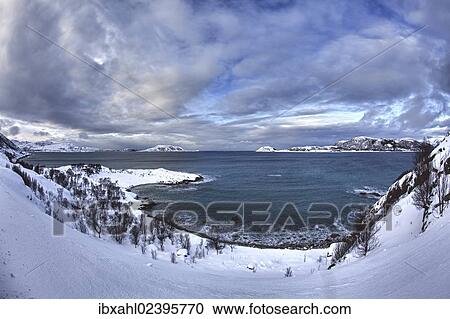 "Bay near Somaroy in winter, Tromso, Norway, Europe" View Large Photo Image Stock Image - "Bay near Somaroy in winter, Tromso, Norway, Europe". Fotosearch