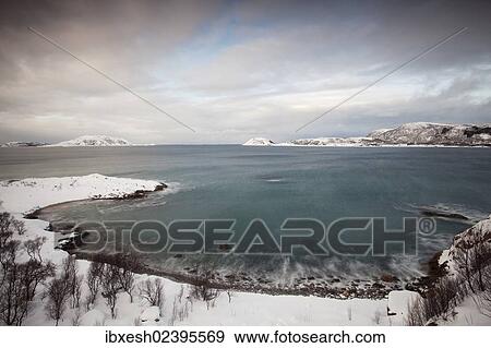 Stock Photo - "Bay near Somaroy in winter, Tromso, Norway, Europe". Fotosearch