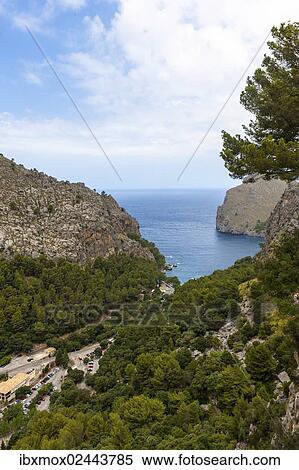 "Bay of Sa Calobra, Tramuntana Mountains, Majorca, Balearic Islands, Mediterranean Sea, Spain, Europe" View Large Photo Image Stock Photography - "Bay of Sa Calobra, Tramuntana Mountains, Majorca, Balearic Islands, Mediterranean Sea, Spain, Europe". Fotosearch