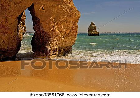 "Beach and rocky coast of Praia de Dona Ana, Lagos, Algarve, Portugal, Europe" View Large Photo Image Stock Photograph - "Beach and rocky coast of Praia de Dona Ana, Lagos, Algarve, Portugal, Europe". Fotosearch