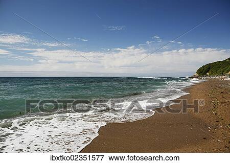 Stock Photo - "Beach, Atlantic coast near Saint-Jean-de-Luz, Aquitaine region, Pyrenees-Atlantiques department, France, Europe". Fotosearch